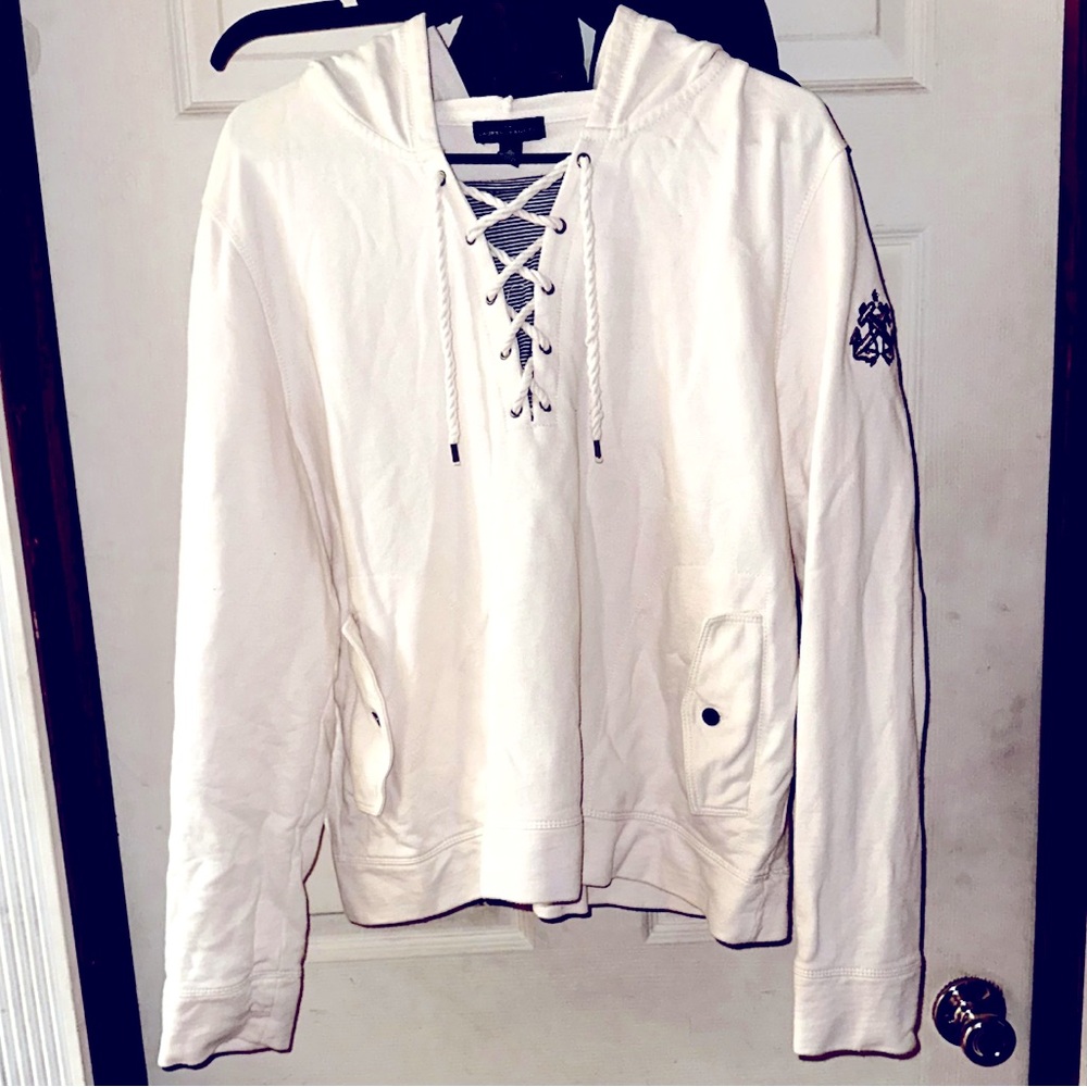 Ralph Lauren Jeans Co. Lace Up Sailor Women Ladies White Hoodie